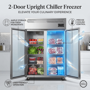 2 Door Upright Chiller Freezer- Your Equipment Suppliers
