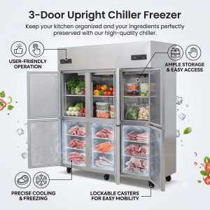3 Door Upright Chiller Freezer- Your Equipment Suppliers