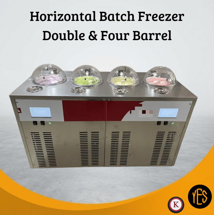 Commercial Horizontal Batch Freezer | Double & Four Barrel