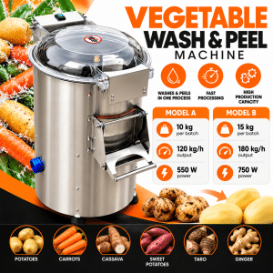 Vegetable Wash and Peel Machine